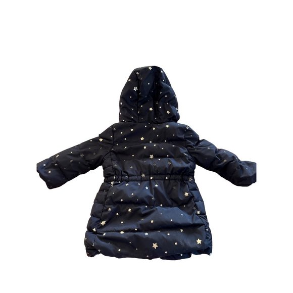 Gap Toddler Girl's Navy Silver Stars Puffer Jacket Coat Size 2T - Picture 6 of 7